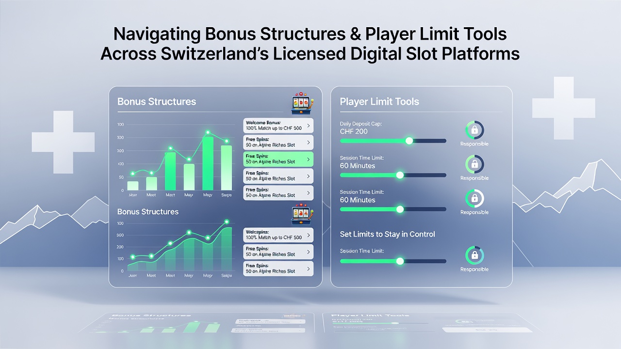 Detailed view of player limit dashboard on a Swiss digital slot platform with bonus tracking features